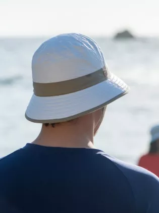 Chapeau protection solaire Amaury blanc et beige - Soway