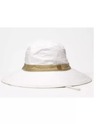 Chapeau protection solaire Naturel à large bord blanc et beige - Soway