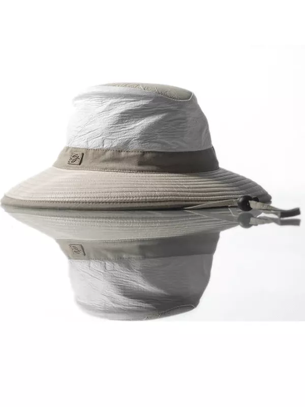 Chapeau protection solaire Parisien blanc et beige - Soway