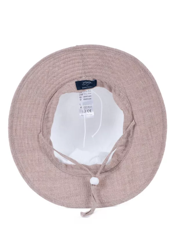 Chapeau protection solaire Bord de mer blanc et vieux rose- Soway