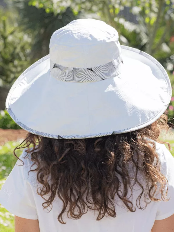 Chapeau à large bord pour protection solaire blanc et noir - Soway