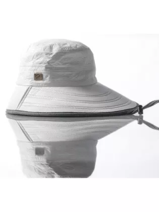 Casquette large visière pour protection solaire blanc et gris - Soway