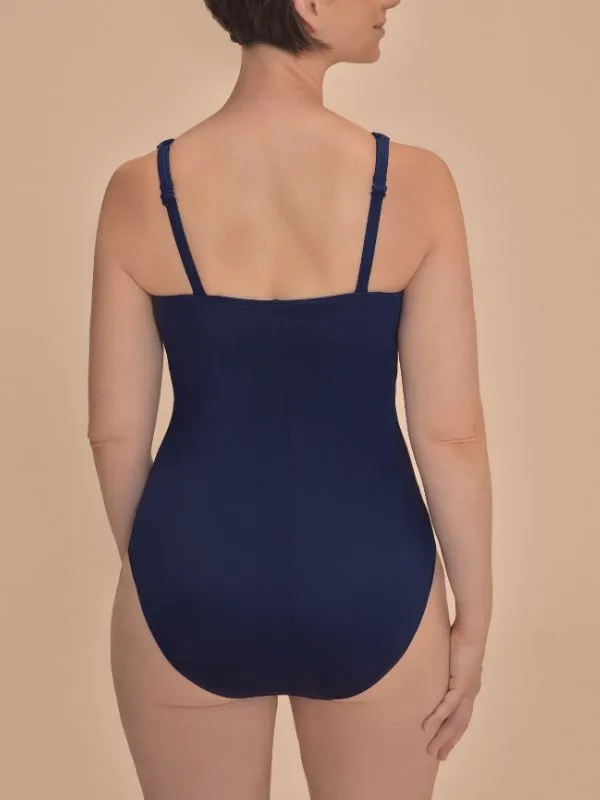 Maillot de bain pour prothèse mammaire Casoria marinière 1 pièce Amoena