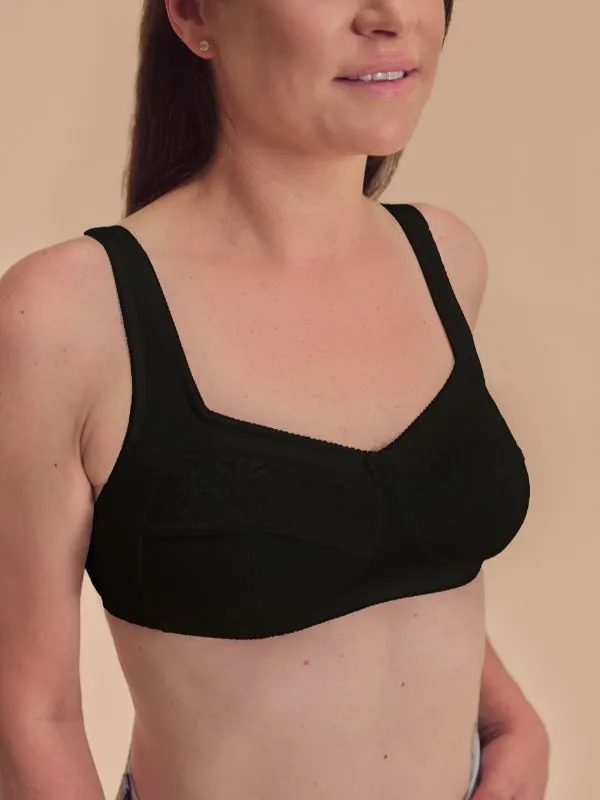 Soutien-gorge Katja pour prothèse coton noir sans armature Amoena