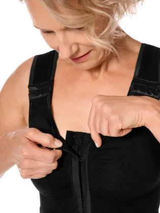 Soutien-gorge de compression Lymph Flow Long ouvert devant Amoena