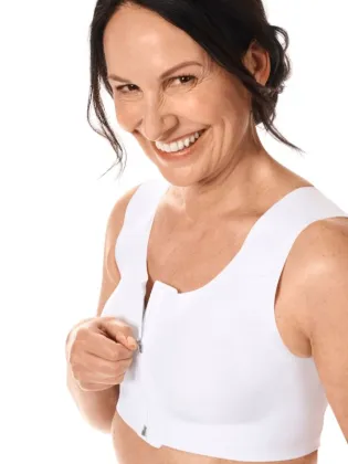 Soutien-gorge de compression Lymph Flow ouvert devant Amoena