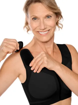 Soutien-gorge de compression Lymph Flow ouvert devant Amoena