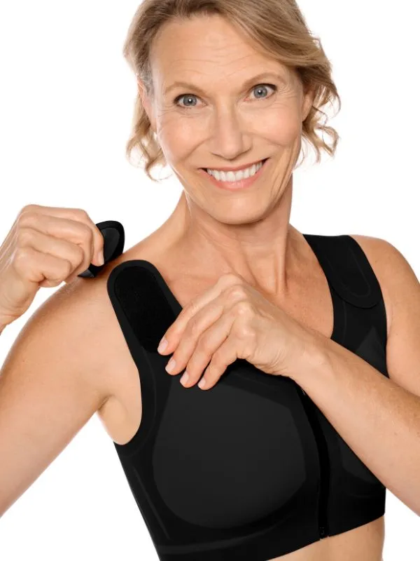 Soutien-gorge de compression Lymph Flow ouvert devant Amoena